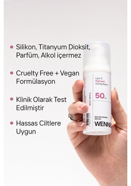 Lipo-C Pigment Güneş Kremi SPF50+ | Leke Bakımı, Aydınlatıcı Yüksek Koruma, B5 + Çörek Otu LUNA22