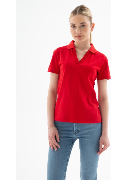 25Y0603K1 Kadın Polo V Yaka T-Shirt indirimleri