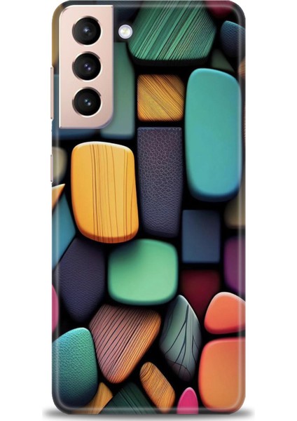 Samsung Galaxy S21 Plus Kılıf Hd Baskılı - Renkli Taşlar