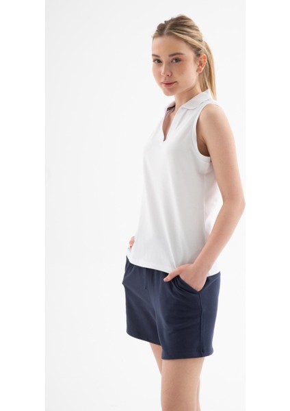 25Y0516K1 Kadın Polo V Yaka Kolsuz T-Shirt fiyatları