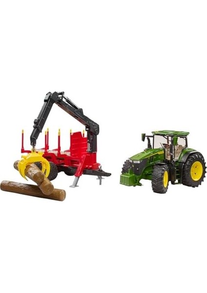 BR03154 John Deere 7r 350 Traktör ve Kütük Taşıyan Römork