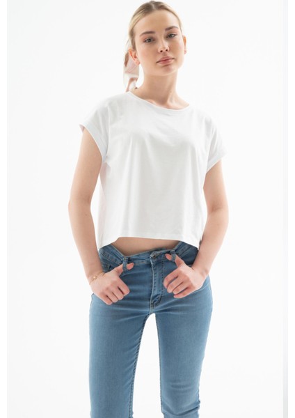 25Y0511K1 Kadın Kısa Kollu Crop T-Shirt modelleri