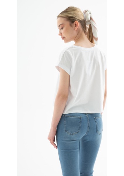 25Y0511K1 Kadın Kısa Kollu Crop T-Shirt indirimleri