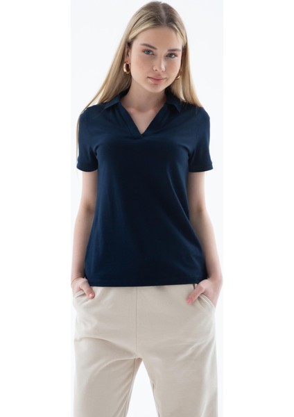 25Y0603K1 Kadın Polo V Yaka T-Shirt indirimleri