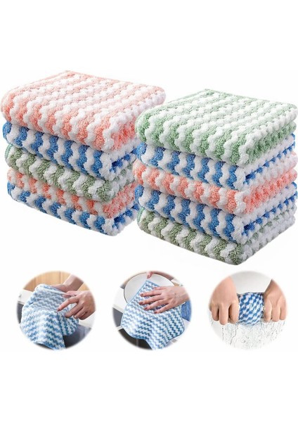 3 Adet 38 x 38 cm Mikrofiber Temizlik Karışık Renk Toz Süngeri Bulaşık Yıkama Bulaşık Süngeri