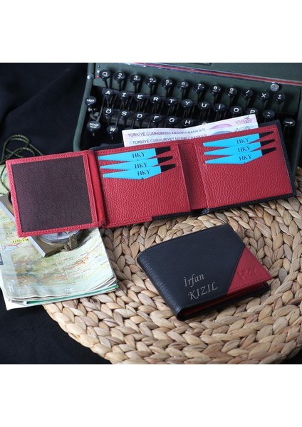 Premium Lüx Hakiki Deri Isme Özel Erkek Cüzdan