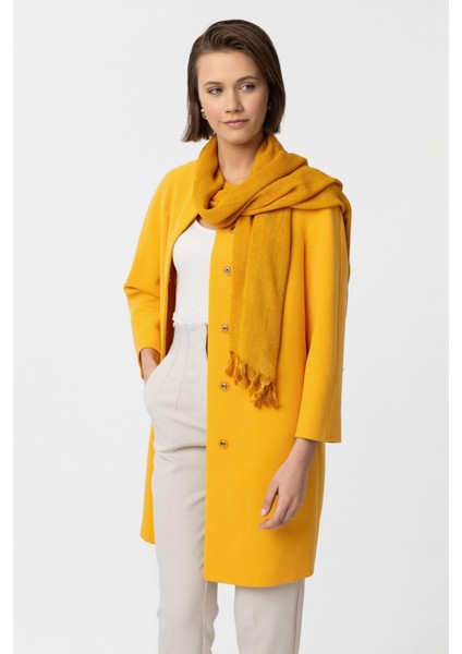 Sarı Xana Çıt Çıt Kapamalı Kemerli Truvakar Kol Kumaş Kaban modelleri