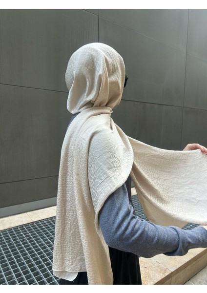 Taş Desen Pamuklu Jakar Şal-Ay Taşı