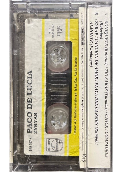 Paco De Lucia Zyryab Kaset fiyatları