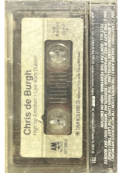 Chris De Burgh High On Emotion Live From Dublin! Kaset fiyatları