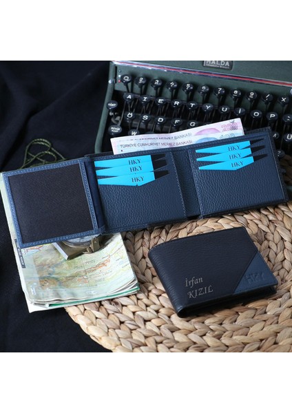 Premium Lüx Hakiki Deri Isme Özel Erkek Cüzdan