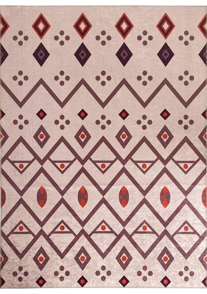 Iskandinav Kilim Tarzı Salon Oda Mutfak Halısı Bej Kırmızı Halı Kaymaz Yıkanabilir modelleri