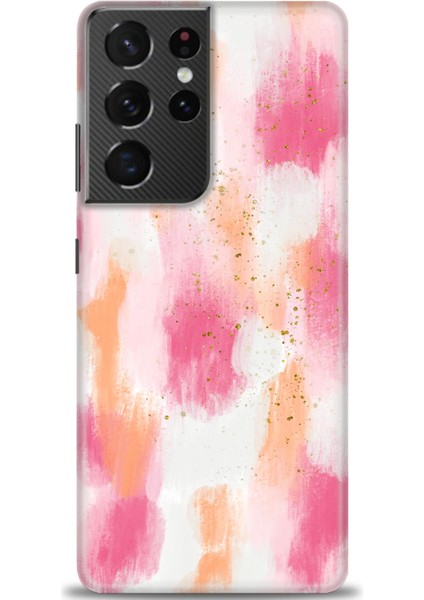 Samsung Galaxy S21 Ultra Kılıf Hd Baskılı - Pembe Palet