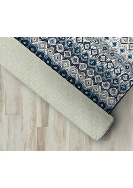 Modern Iskandinav Kilim Desenli Salon Mutfak Oda Halısı Mavi Gri Halı Kaymaz Yıkanabilir fiyatları