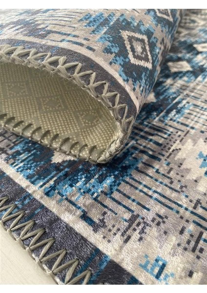 Modern Iskandinav Kilim Desenli Salon Mutfak Oda Halısı Mavi Gri Halı Kaymaz Yıkanabilir modelleri