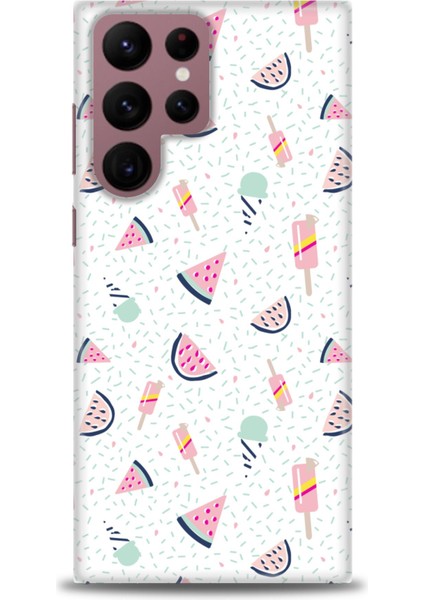 Samsung Galaxy S22 Ultra Kılıf Hd Baskılı - Dondurma ve Karpuz