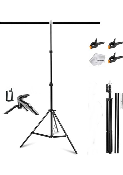 150 x 200 cm T Stand Bar Fon Perde Pvc Tutucu Background Backdrop Çekim Standı T-Shape