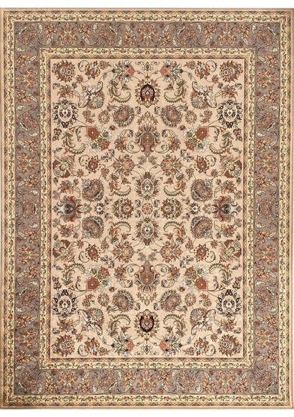 Klasik Iran Tarzı Barok Desenli Bej Krem Halı Kaymaz Taban Makinada Yıkanabilir modelleri