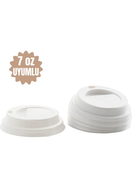 7 Oz Karton Bardak Kapağı 100 Adet Rahat Içim Kapak