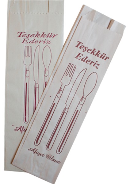Bar- Pack Kaşık Çatal Sunum Kese Kağıdı Afiyet Olsun Kesesi 1 kg