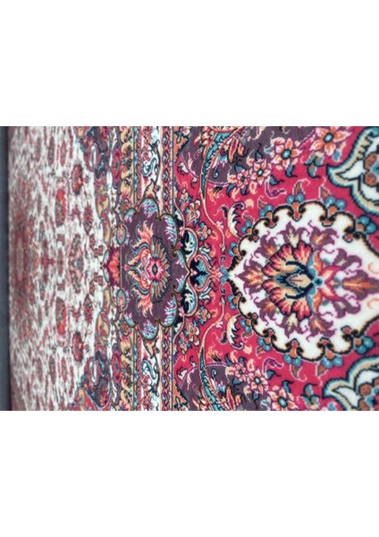 Bambu Halı Salon Halısı Post Pelüş Halı Klasik Desenli Pembe Halı