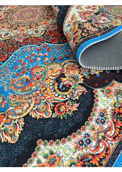 Bambu Halı Salon Halısı Post Pelüş Halı Klasik Desenli Karma Renkli Halı