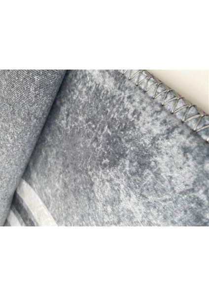 Bambu Halı Salon Halısı Post Pelüş Halı Dalga Desenli Gri Altın Renklerde