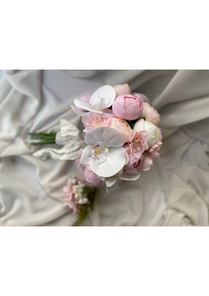 Gelin Çiçeği Gelin Buketi Renkli Gelin Çiçeği Nikah Çiçeği El Buketi Damat Yaka Çiçeği
