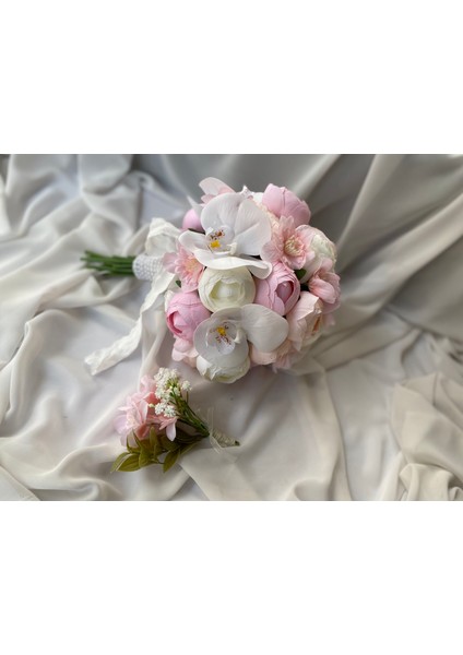 Gelin Çiçeği Gelin Buketi Renkli Gelin Çiçeği Nikah Çiçeği El Buketi Damat Yaka Çiçeği