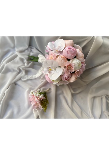 Gelin Çiçeği Gelin Buketi Renkli Gelin Çiçeği Nikah Çiçeği El Buketi Damat Yaka Çiçeği
