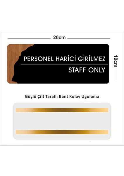 Personel Harici Girilmez Departman Kapı Isimliği, Yönlendirme Levhası 26X10CM fiyatları