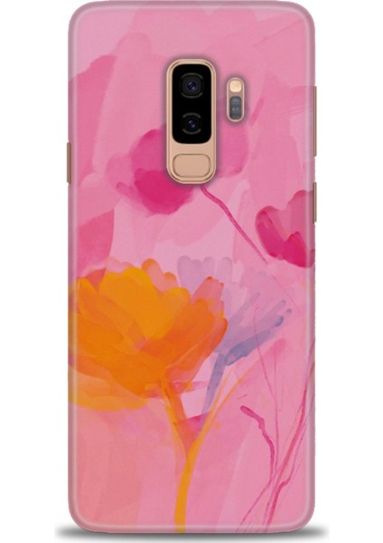 Samsung Galaxy S9 Plus Kılıf Hd Baskılı - Turuncu Pembe