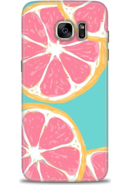 Samsung Galaxy S7 Edge Kılıf Hd Baskılı - Pembe Limon