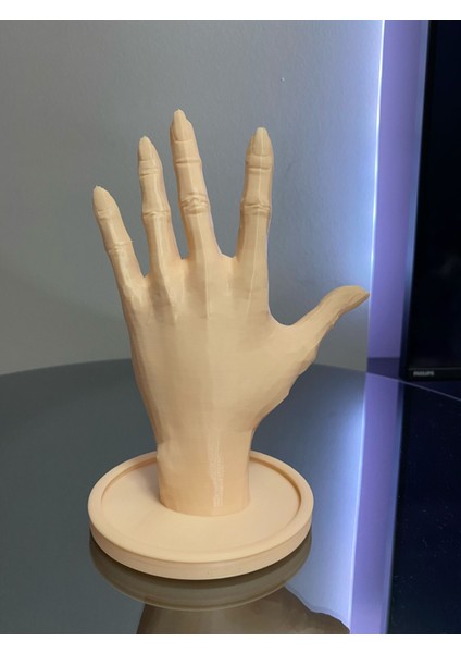 Ten Rengi 18 cm Dekoratif Beyaz El Takı Mankeni, Yüzük Standı, Ürün Sergileme Standı, Organizer