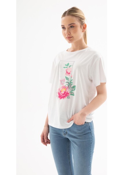 25Y0122K1 Kadın Baskılı T-Shirt modelleri