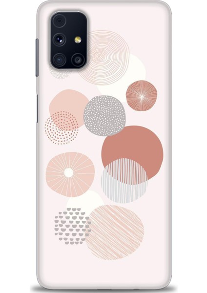 Samsung Galaxy M31S Kılıf Hd Baskılı - Pembe Daireler