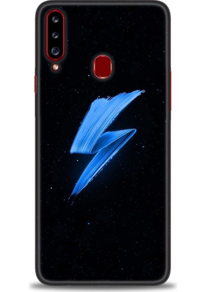 Samsung Galaxy A20S Kılıf Hd Baskılı - Mavi Şimşek