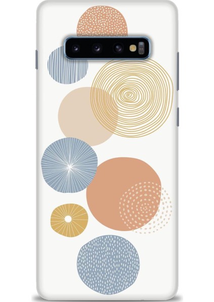 Samsung Galaxy S10 Plus Kılıf Hd Baskılı - Mavi Daireler