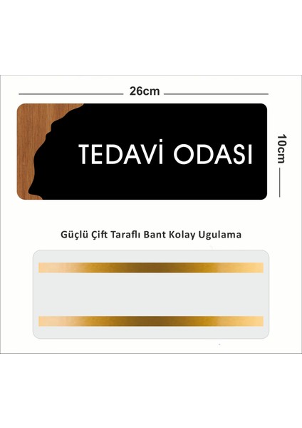 Ofis -Kapı Isimliği, Yönlendirme Levhası 26X10CM - Tedavi Odası
