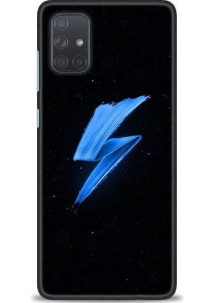 Samsung Galaxy A71 Kılıf Hd Baskılı - Mavi Şimşek