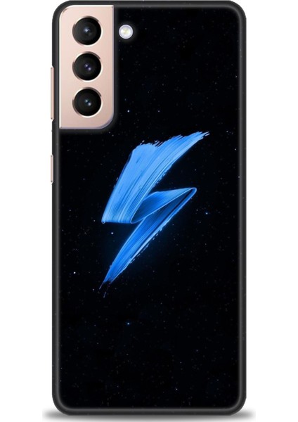 Samsung Galaxy S21 Kılıf Hd Baskılı - Mavi Şimşek