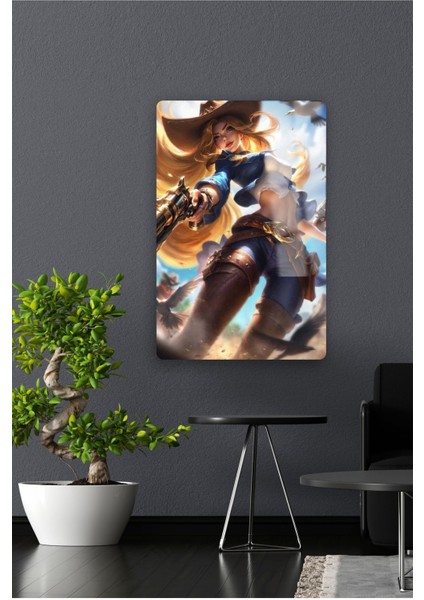 Miss Fortune , League Of Legend - Lol - Metal Poster Yüksek Kaliteli, Canlı ve Parlak Renkler