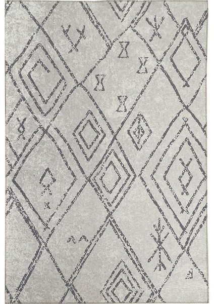 Iskandinav Geometrik Desenli Krem Halı Kaymaz Yıkanabilir fırsatları