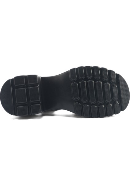 25S-258 5fx Siyah Kadın Kalın Taban Sandalet
