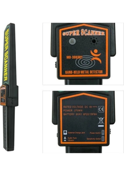 Süper Ultra Scanner El Tipi Metal Üst Arama Dedektörü(Güvenlik Havaalanı Okul ) 9VOLT indirimleri