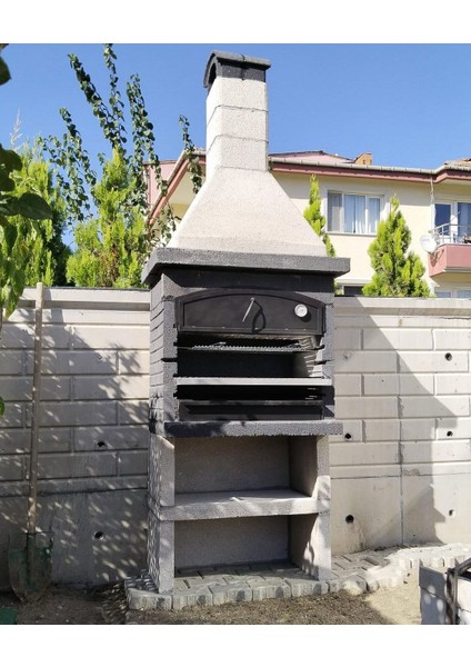Mangal Barbekü 90 Lık Fırınlı Model - Siyah Renk