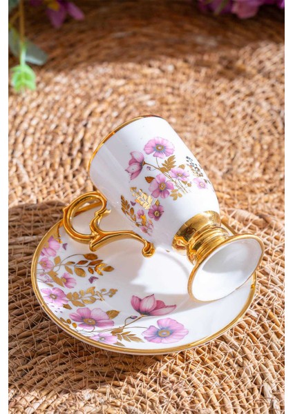 Parlin Pembe 12 Parça 6 Kişilik Kahve Fincanı Takımı 90 ml