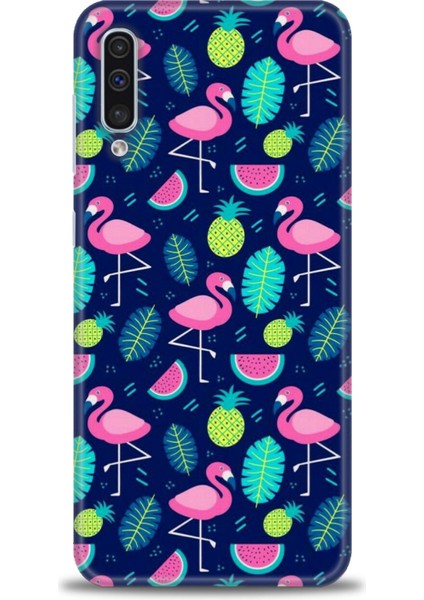 Samsung Galaxy A30S Kılıf Hd Baskılı - Flamingo Ananas