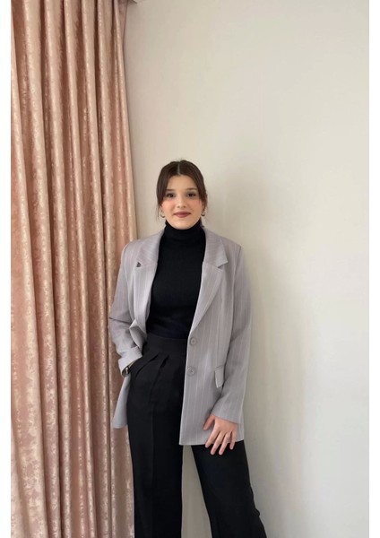 Çizgili Blazer Ceket