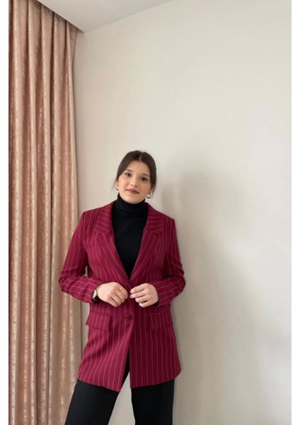 Çizgili Blazer Ceket